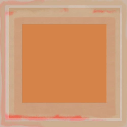 Minimalistische moderne abstracte geometrische kunst in pasteltinten.  Vierkant in oranje en roze