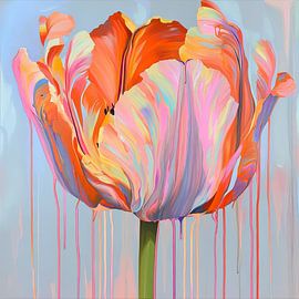 Abstrakte Blume farbenfrohe Tulpe von Wilma Mesman