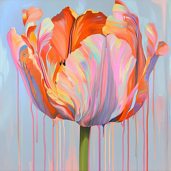 Fleur abstraite tulipe colorée