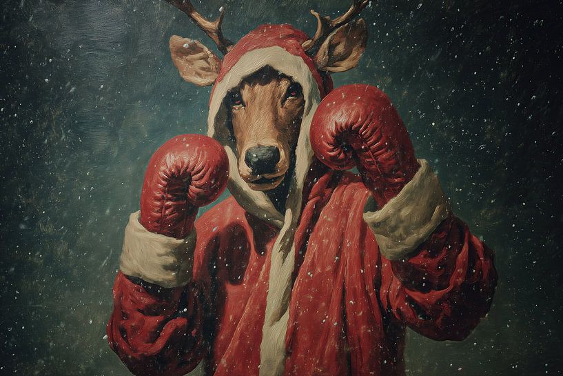 Rentier Weihnachten | Rentier Boks von ARTEO Gemälde