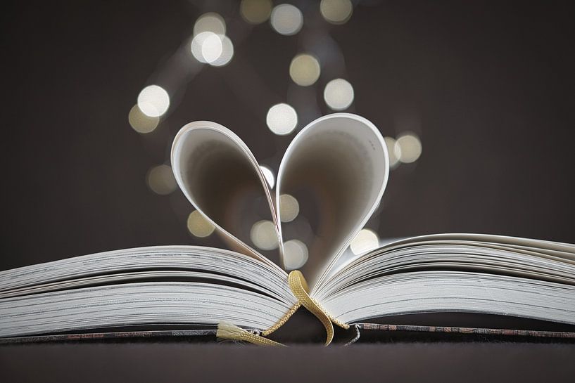 Hartpagina's in een boek met lichte stippen van Martin Köbsch