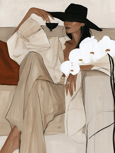 boho-chic woman & -wine