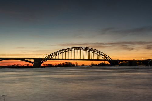 Waal bridge Nijmegen with beautiful sunrise