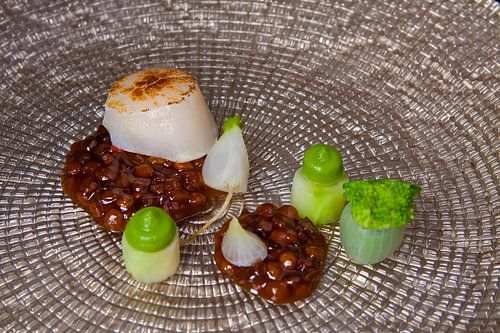 Coquille met linzen uit le Puy