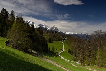 View over Wamberg to the Zugspitze by Andreas Müller