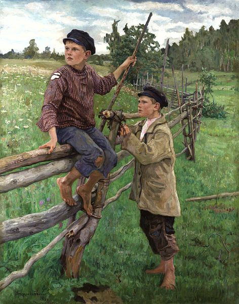 Bauernjungen, Nikolay Bogdanov-Belsky - 1916 von Het Archief