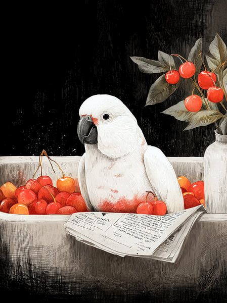 Papagei in der Badewanne von JBJart Justyna Jaszke