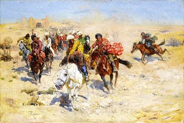 Franz Roubaud, De aanval voor de poorten van Khiva, ca 1900