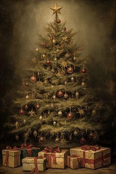 Kerstboom met pakjes van Bert Nijholt