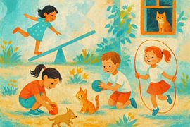 Playing outdoors by Rix Art