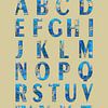 Alphabet Design old painted wood von Leopold Brix