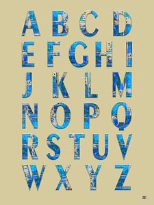 Alphabet Design old painted wood