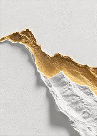 Elegante Abstrakte Minimalistische Wabi-Sabi Gold Kunst