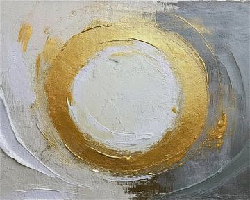 Abstract: Gouden cirkel op beton -1 van Studio Pieternel