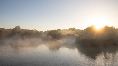 Sunrise over a beautiful dune lake