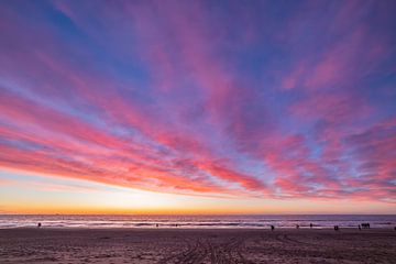 Prachtige zonsondergang, strand Noordwijk van Yanuschka Fotografie | Noordwijk