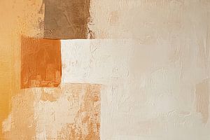 Composition abstraite et minimaliste dans des tons chauds et naturels.