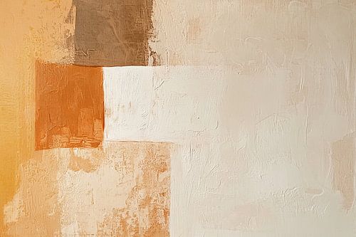 Composition abstraite et minimaliste dans des tons chauds et naturels.