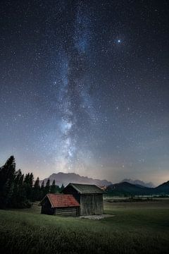 Hütte unter der Sternen in Bayern von Frans van der Boom