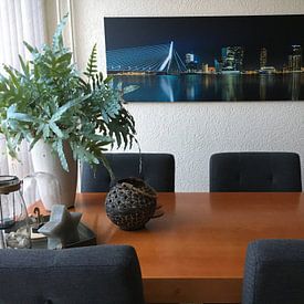 Photo de nos clients: Panorama de la Skyline de Rotterdam par Joram Janssen, sur toile