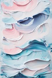 Zachte kleuren in een abstracte structuur van Poster Art Shop