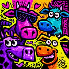 Pop art cows no. 2 by Digital Picture Art