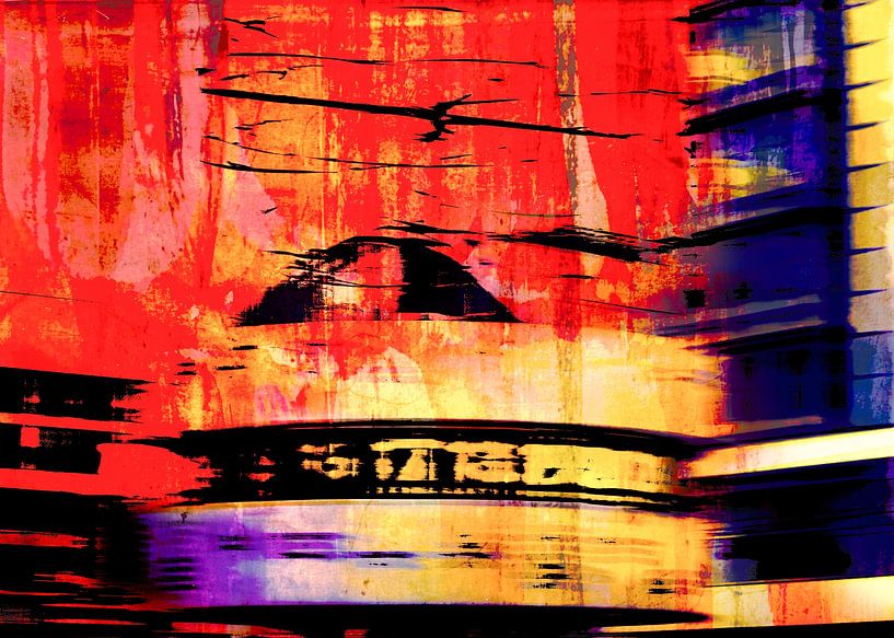 Berlin Abstract - World Time Clock Alexanderplatz by Frank Andree