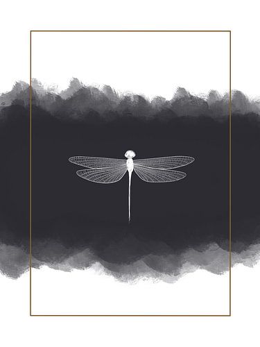 Lijntekening Libel - Moderne kunst