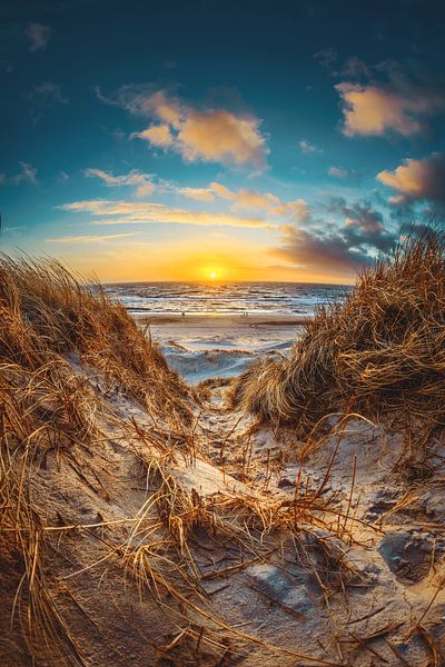 Sonnenuntergang in den Dünen Dänemarks von Florian Kunde