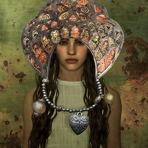 Fine Art Portrait "Tribal Jewellery" Kroon by Yvonne Zeldenthuis