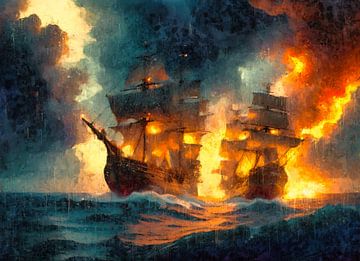 Battle on the Raging Waves: Fire and Fury at Sea by Arjen Roos