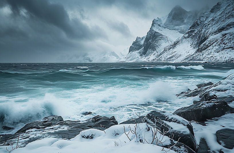 Winter an Norwegens Küste von fernlichtsicht