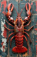 Lobster on wooden boards