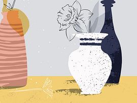 Mid Century Floral by Mad Dog Art