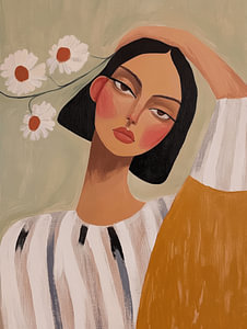 Moderne Illustration "Blumenmädchen"