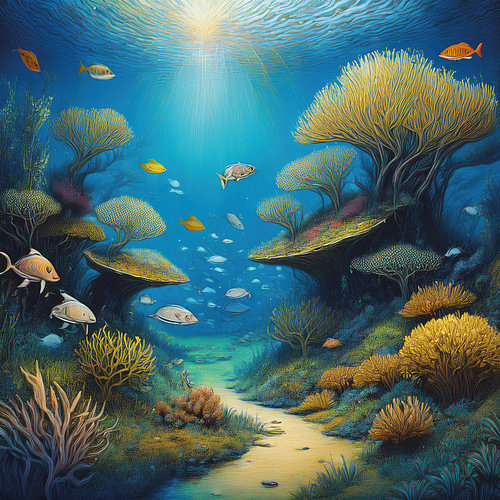 Unterwasserwelt mit Korallen und Fischen