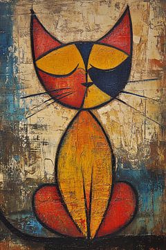 Kleurrijk abstract kunstwerk kat van Imperial Art House