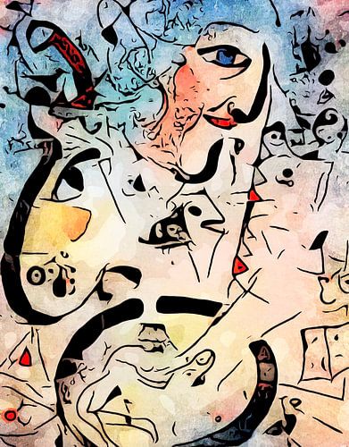 Miro meets Chagall (Le profil et l'enfant rouge)