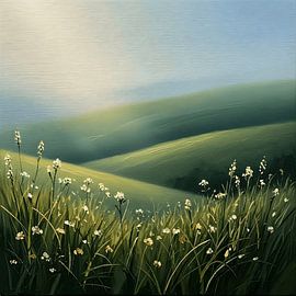 Peaceful Green Hills by Regan Frederick