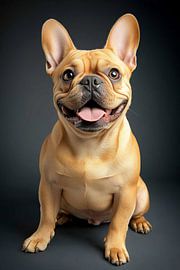 Fröhlicher Frenchie im Spotlight - Elegantes Hundeportrait vor von MArt