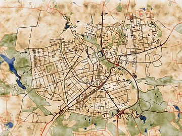 Kaart van Ahrensburg in de stijl 'Serene Summer' van Maporia
