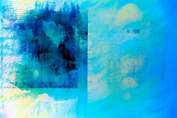 Na de storm - Abstracte zee in blauw van Mad Dog Art
