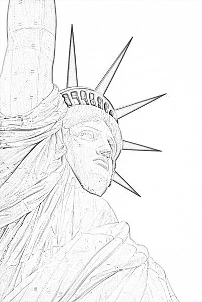 Die Freiheitsstatue: Eine Skizze/Zeichnung des Symbols in New York von Be More Outdoor