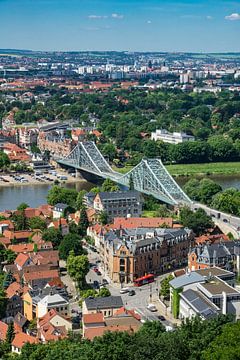 Bridge on the river Elbe in Dresden van Rico Ködder