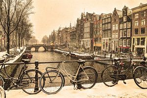 Innenstadt von Amsterdam Niederlande Winter