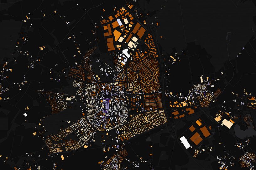 Kaart van Venray abstract van Maps Are Art