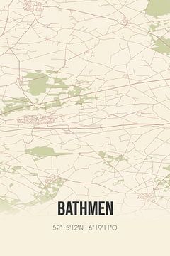 Vintage map of Bathmen (Overijssel) by Rezona