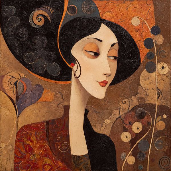 Frau mit Hut | Frau Hut von Kunst Laune