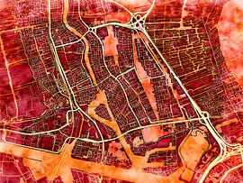 Map of Zaandam with the style 'Amber Autumn' by Maporia