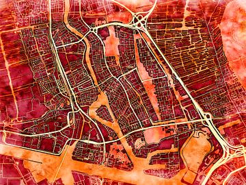 Kaart van Zaandam in de stijl 'Amber Autumn' van Maporia